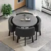 Mesa y Sillas de Ocio para Balcón de Negociación Sencilla Oficina Recepción Cafetería Oficina de Ventas Área de Descanso Comercial Hogar Mesa Redonda Pequeña