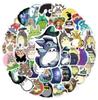 50 Peças de A Viagem de Chihiro Totoro Fantasiado Fofo Adesivos Graffiti Livro Adesivo Decorativo Autoadesivo para Skate Porta