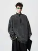 Sudadera con media cremallera de diseño deconstruido americano para hombre, talla grande, bonita chaqueta tipo jersey, marca de moda de invierno, ropa de hombre de alta gama