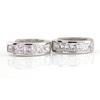 Personalizado elegante simple cuadrado elegante escalera cuadrada hebilla de oreja femenina destello Diamante Tachuelas para orejas de hombre Cuadrado coreano de diamante Pendientes chapados en plata