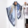 Bufanda Cuadrada de Lujo con Patrón de Espiga para Mujer, Bufanda de Seda Suave y Amigable con la Piel, Adecuada para Todas las Estaciones, Bufanda Decorativa Sencilla y Elegante para el Cuello y Chal