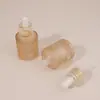 Frasco vazio transparente tipo pump para essência de skincare, frasco de óleo essencial marrom de fundo grosso de alta qualidade de 30ml para cuidados com o cabelo