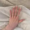 Anel de Dedo Indicador de Design Nicho Estilo Xiaohongshu com Anel de Diamante, Alto Padrão, Luxo Leve e Simples Anel Feminino Anel de Dedo Indicador