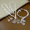Pulsera, collar y pendientes de cinco estrellas vacías bañados en plata de exportación de comercio exterior, conjunto de suministro al por mayor más vendido de Corea T010