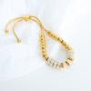 Diseño Exagerado Europeo y Americano Estilo Lujo Ligero Incrustado con Pedrería Pulsera de Cuentas Moda Trendy Acero de Titanio Nicho Elegante Joyería de Mano