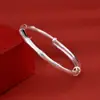 Pulseira de Prata Pura 9999 com Articulações de Bambu, Estilo Novo para Mulheres, Pulseira Exquisita de Prata Pura de Nicho de Luxo Leve, Presente para Sua Pessoa Amada