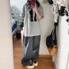 Camiseta de Manga Curta Estilo Americano para Rua Principal Feminina, Ombro Normal Oversize Caimento Solto, Marca Chinesa Tendência, Top de Algodão Puro Pesado de Meia-Manga
