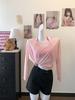 Ropa de Protección Solar Diseño Holgado Camiseta de Manga Larga con Espalda Cruzada para Mujer Verano 2025 Nuevo Estilo Perezoso y Cómodo Camiseta de Sol Top