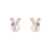 Pendientes de conejo pequeños para mujer, de moda, ligeros, de lujo, de nicho, con forma de conejo del zodiaco, accesorios para estudiantes que viajan a diario, nueva moda.