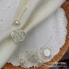 Anillos Metálicos para Servilletas de Hotel con Flor de Rosa Grande y Galvanizado en Perla, Anillos para Servilletas de Papel de Sala de Muestras, Vajilla de Boda, Decoraciones de Mesa