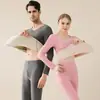 Nuevo traje de ropa interior para hombre gris, superficie AB, camiseta interior sin costuras, cálido