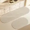 Alfombrilla Ovalada para Suelo de Cocina Viento Silencioso Absorbente Secado Rápido Fácil de Limpiar Alfombrilla de Suelo Línea Doméstica Resistente al Desgaste Esterilla de Diatomeas para Pies