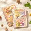 Cuaderno de Espiral A6 de Capibara Notas de Clase para Estudiantes Cuaderno Rayado Cuaderno de Diario Infantil de Dibujos Animados Cuaderno de Estudio