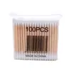 Bastoncillos de algodón embolsados para limpieza de oídos, bastoncillos cosméticos de madera, bastoncillos de algodón para limpieza de oídos, bastoncillos de algodón de doble punta, bastoncillos de algodón desechables para limpieza al por mayor