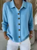 2026 Europea y Americana Transfronteriza Otoño e Invierno Nuevo Patrón de Gofre Solapa Color Sólido Casual Versátil Abotonada Chaqueta Camisa para Mujer