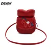Bolsa Cruzada Linda para Niñas con Lazo de Dibujos Animados y Pony, Sobre Rojo de Año Nuevo, Bolso de Hombro Mini de Dinero de la Suerte para Niñas