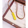 Novo Pingente da Sorte Cubo de Gelo Cintilante Estilo Chinês, Pingente de Corrente para Suéter de Barra de Ouro Sólido Tridimensional de Cobre Banhado a Ouro