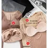 Tops Calientes para Mujer en Invierno, Terciopelo Engrosado con Almohadillas en el Pecho, Ropa de Otoño con Cuello en V, Camisetas Básicas Ajustadas, Camisas de Manga Larga