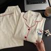 25 Novos Pijamas Doces Finos de Algodão Nuvem Tendência Primavera e Outono Conjunto de Duas Peças Calça Longa Manga Longa