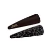 Pinza para el pelo con estampado de leopardo estilo coreano, pinza lateral de alta gama y exquisita, pinza para flequillo de color bloqueado, pinza para el pelo de la frente, accesorio para el pelo