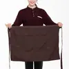Delantal Corto de Medio Delantal para Camarera de Restaurante para Cocina Casera, Hotel, Restaurante, Delantal de Medio Bolsillo para Chef para Hombres