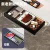 Caja de almacenamiento para debajo del escritorio para dormitorio, organizador de escritorio invisible para papelería y cables de datos, plástico transparente, almacenamiento de estación de trabajo de gran capacidad