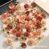 15 flores artificiales marrones mixtas paquete de material DIY flores falsas pasadores cabezas de flor accesorios para el cabello accesorios de sombrilla de flores flores de boda