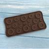 Molde de silicona para hielo de chocolate DIY, molde de silicona para modelado de botones, herramienta para hornear