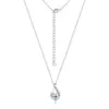 Collar de plata de ley S925 con moissanita completa, cadena para la clavícula con símbolo de infinito y corazón de moissanita, superventas transfronterizo de Amazon