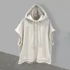 Camiseta sin mangas con capucha para hombre, color liso, de verano, de marca, estilo coreano, a la moda, combina con todo, elegante, informal, holgada.