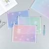 Transparente a4pp Zipper Bag Estéreo Espessado Ampliado Paetês Simples Drift Areia Estudante Teste Papel Saco de Armazenamento Bonito DIY