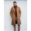 Nuevo abrigo de lana para hombre de comercio exterior transfronterizo, de longitud media, color liso, abrigo de lana de otoño e invierno, abrigo cálido para jóvenes