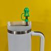 Tapón de Pajita de Silicona Dibujo Animado Animal Lindo 10mm Tapa Antipolvo para Pajita de Vaso de Agua Silicona de Grado Alimenticio Tapa de Pajita Universal