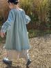 Vestido Infantil 2026 Estilo Outono Menina Bebê Estilo Coreano Renda Xadrez Saia Longa Blusa Casual Solta de Manga Longa Infantil