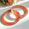 Pulsera redonda de ágata de 8 mm con patrón de seda, ágata rojo degradado, pulsera redonda de ágata clásica vintage para mujer