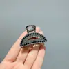 Pinza para el pelo de metal de alta gama con lazo de pedrería, tamaño mediano para la parte trasera de la cabeza, pinza para dar volumen al cabello, media coleta, pinza para el pelo, tocado estilo coreano