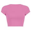 Camiseta Básica Curta Exposta ao Umbigo Feminina Europeia e Americana Cor Sólida Manga Curta Gola Redonda Manga Curta Camiseta Dopamine Sisters Top