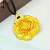 Loja de Ouro Mesmo Estilo Ouro Antigo Tridimensional Esculpido Peônia Pingente Novo Estilo Chinês Tendência Nacional Riqueza Peônia Colar para Mulheres