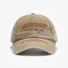 Boné de Baseball Casual com Proteção Solar, Estilo de Rua Tendência Outono/Primavera para Casais, Algodão Lavado Desbotado, Bordado de Letras, Top Macio, Retrô