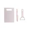 Conjunto de tábua de corte de plástico para cozinha, tábua de cortar, faca de legumes, faca de frutas, tesoura, portátil para exterior, conjunto de três peças