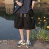 Pantalones cortos marrones de verano para hombre, estilo urbano japonés, estilo quinto, deportivos, informales, estilo celebridad de Internet, pantalones cortos de calle fritos