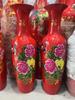 Vaso de Chão de Cerâmica Jingdezhen Vermelho Chinês Flor de Peônia Dourada Vaso de Cerâmica Decoração Festiva de Abertura Ornamentos