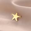 Nuevos accesorios de joyería, colgante pequeño de estrella de mar de acero inoxidable con corte en color oro de 18 quilates, con doble agujero, para bricolaje, materiales hechos a mano