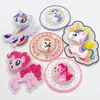 En Stock Accesorios de Ropa Infantil Color Caramelo Dibujos Animados My Little Pony Etiquetas de Plástico Luminosas Parches Impermeables de Goma