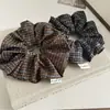 Estilo Coreano Retrô Xadrez Meilade Elástico de Cabelo Intestino Grosso Versátil Alta Elasticidade Rabo de Cavalo Coque Corda de Cabelo Corda de Cabeça Acessório de Cabeça
