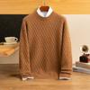 Suéter de Caxemira de Montanha 100% Masculino Inverno Espessado Jacquard Gola Redonda Casual Solto Tricô Básico Suéter Suéter Masculino
