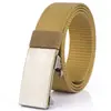 Cinturón de lona juvenil con hebilla automática de aleación sin dientes y sin agujeros, de nailon, informal, combinable, estilo coreano, venta al por mayor