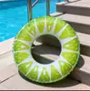 Anillo de Natación de Fruta de Verano Combinación Anillo de Natación de Sandía Naranja Limón Engrosado de Capa Única Anillo de Natación Pvc para Niños