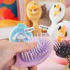Peine de Peluquería Nuevo Dibujo Animado Tridimensional Lindo Peine con Cojín de Aire Peine Plegable con Espejo para Niña Peine Portátil Integrado con Bolsa de Aire para Masaje