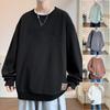 Sudadera para Hombre Estilo Americano Primavera, Otoño e Invierno 2026 Cuello Redondo Holgada Casual Camiseta Básica Manga Larga Ins Talla Grande con Forro Polar